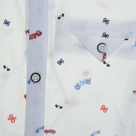 Camasa cu maneca scurta pentru baieti Happy House JF-1863V, Alb [2]