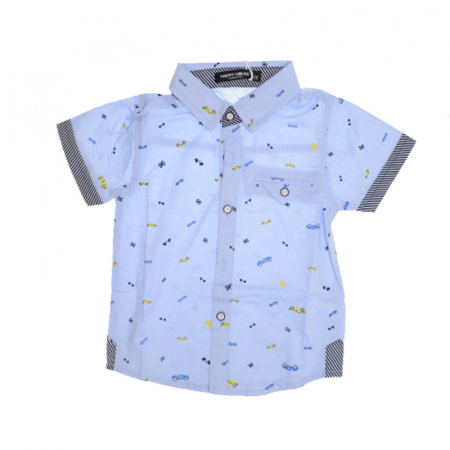 Camasi maneci scurte - Camasa cu maneca scurta pentru baieti Happy House JF-1863D, Albastru