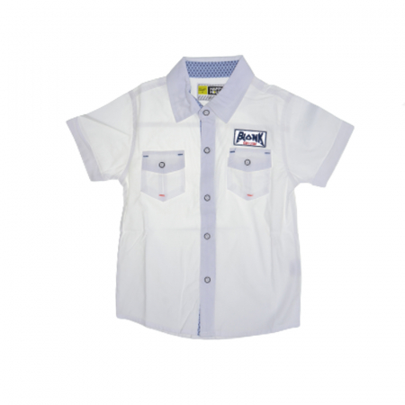 Camasi maneci scurte - Camasa cu maneca scurta pentru baieti Happy House JF-1869A, Alb