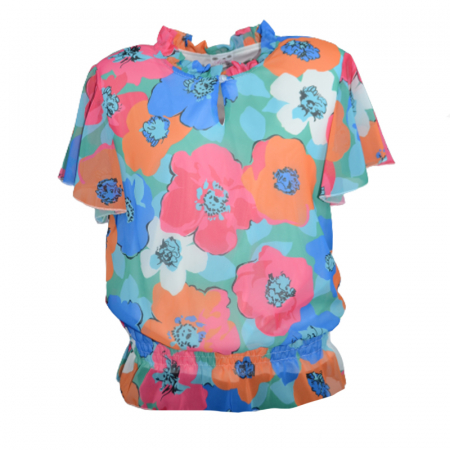 Bluza,camasi elegante fete maneca scurta - Bluza cu maneca scurta pentru fete Mini Junior IGM-13, Multicolor