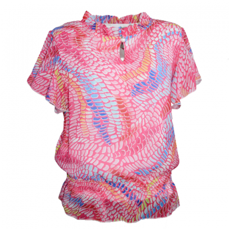 Bluza,camasi elegante fete maneca scurta - Bluza cu maneca scurta pentru fete Mini Junior IGM-12, Roz