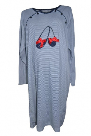 Camasa de noapte cu maneca lunga pentru alaptat 010992, Bleumarin [3]