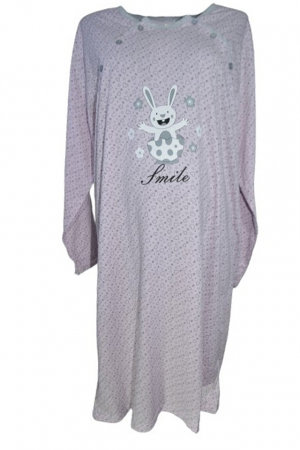 Pijamale si camasi gravide - Camasa de noapte cu maneca lunga pentru alaptat 010992M, Mov