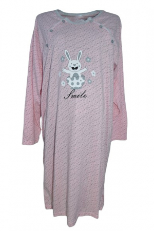 Pijamale si camasi gravide - Camasa de noapte cu maneca lunga pentru alaptat 080315, Roz