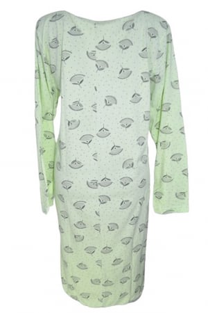 Camasa de noapte cu maneca lunga pentru alaptat 010992V, Verde [2]