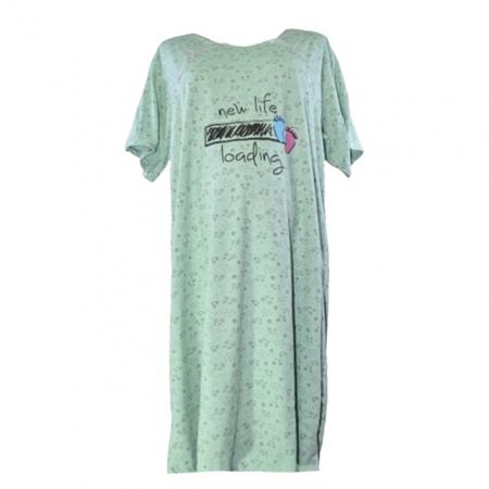Pijamale si camasi gravide - Camasa de noapte cu maneca scurta pentru alaptat 3246, Verde