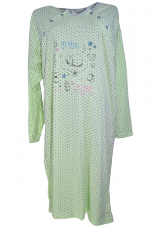 Pijamale si camasi gravide - Camasa de noapte cu maneca lunga pentru alaptat 0511018V, Verde