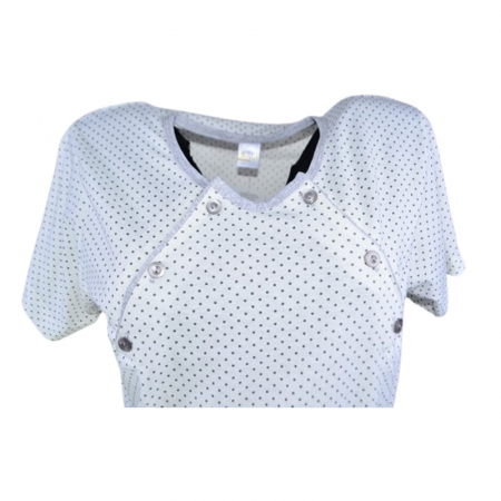 Camasa de noapte, cu maneca scurta, cu buline, pentru alaptat, Sevgi 3194A3, Alb [1]