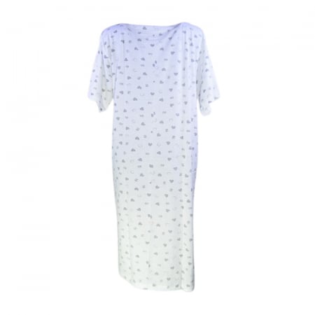 Camasa de noapte, cu maneca scurta, cu inimioare, pentru alaptat, Sevgi 3217A, Alb [2]