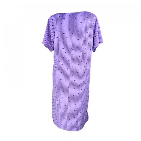 Camasa de noapte, cu maneca scurta, cu inimioare, pentru alaptat, Sevgi 3301M, Mov [2]