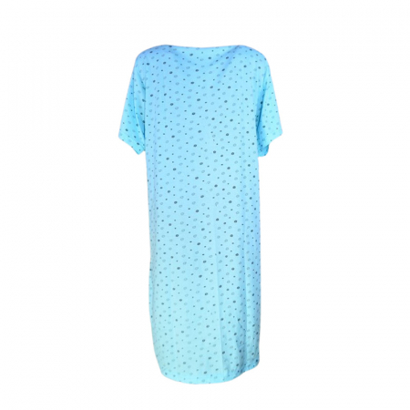 Camasa de noapte, cu maneca scurta, cu flori, pentru alaptat, Sevgi 3294A, Albastru [2]
