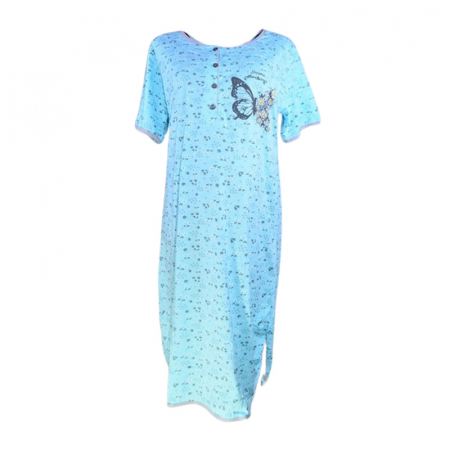 Pijamale si camasi gravide - Camasa de noapte, cu maneca scurta, pentru alaptat, Sevgi 3295A2, Albastru