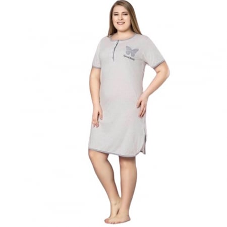 Pijamale si camasi gravide - Camasa de noapte cu maneca scurta pentru alaptat 3032, Gri