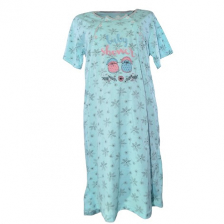 Pijamale si camasi gravide - Camasa de noapte cu maneca scurta pentru alaptat Sevgi 3256AL, Albastru