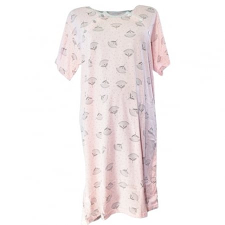 Pijamale si camasi gravide - Camasa de noapte cu maneca scurta pentru alaptat Sevgi 3259, Roz