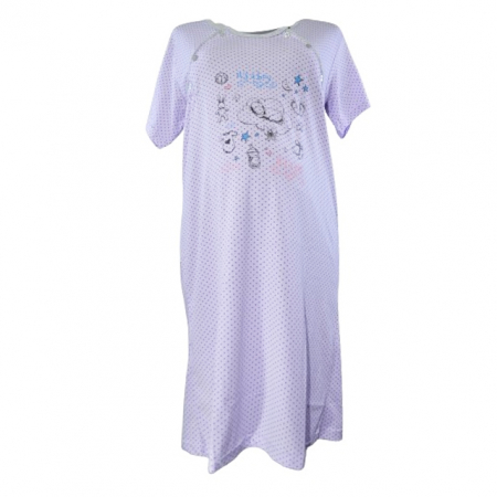 Pijamale si camasi gravide - Camasa de noapte cu maneca scurta pentru alaptat Sevgi 3251, Mov