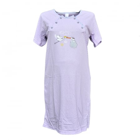 Pijamale si camasi gravide - Camasa de noapte cu maneca scurta pentru alaptat Sevgi CAS-3, Mov