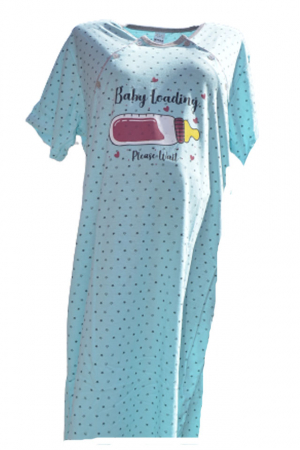 Pijamale si camasi gravide - Camasa de noapte pentru alaptat 3194AL-2XL, Albastru