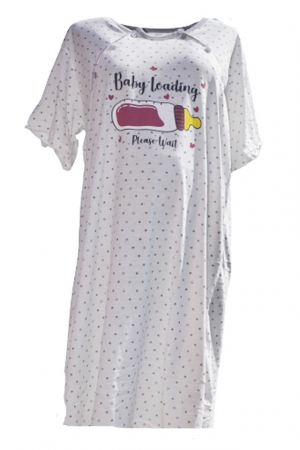Pijamale si camasi gravide - Camasa de noapte pentru alaptat 3194A-2XL, Alb