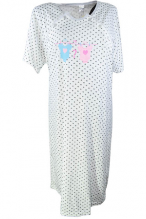 Pijamale si camasi gravide - Camasa de noapte pentru alaptat New Star 234543, Gri