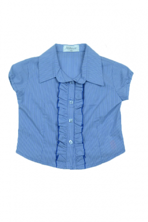 Îmbrăcăminte fete - Camasa cu maneca scurta pentru fete Mikrus MKF-001-98, Albastru