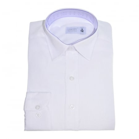Camasi maneci lungi - Camasa cu maneca lunga, cu dungi, pentru copii, LA Kids LKD1696-77, Alb