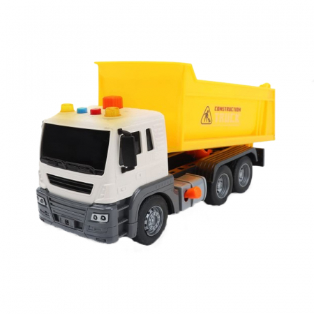 Utilaje constructie de jucarie - Basculanta de jucarie cu sunete si lumini Mini Junior 126857, Galben