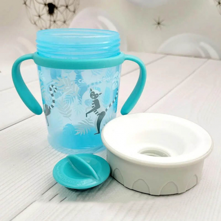 Cana 360 de grade anticurgere cu manere 270 ml Canpol Babies Jungle 56/504A, Albastru [4]