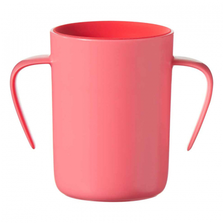 Cani bebelusi - Cana 360 de grade anticurgere cu manere 200 ml 6 luni + Tommee Tippee Easiflow 472052, Roz