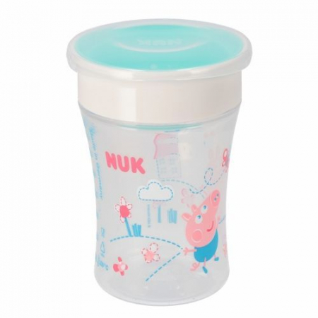 Cani bebelusi - Cana anticurgere 230 ml, Nuk Magic Cup Peppa Pig, 441694, Verde