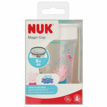 Cana anticurgere 230 ml, Nuk Magic Cup Peppa Pig, 441694, Verde [1]