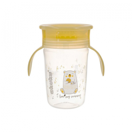 Cani bebelusi - Cana anticurgere 360˚, pentru bebelusi, 240 ml Akuku A0670G, Galben