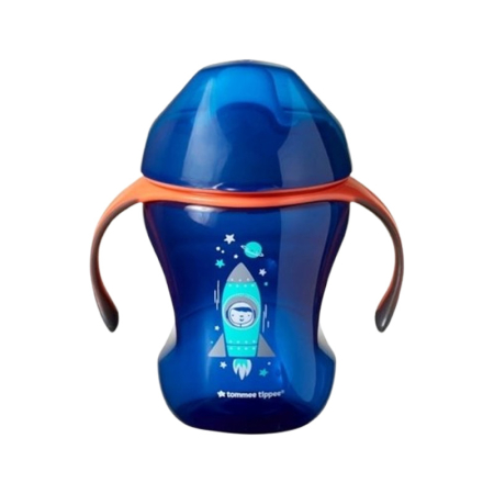 Biberoane si tetine - Biberon din polipropilena, anticurgere, cu cioc si manere, 230 ml, Tommee Tippee 471536, Albastru