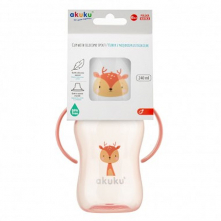 Cana cu cioc moale din silicon 240 ml Akuku A0221, Roz [2]