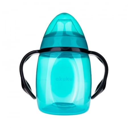 Cani bebelusi - Cana cu cioc moale din silicon 280 ml Akuku A0366, Turcoaz