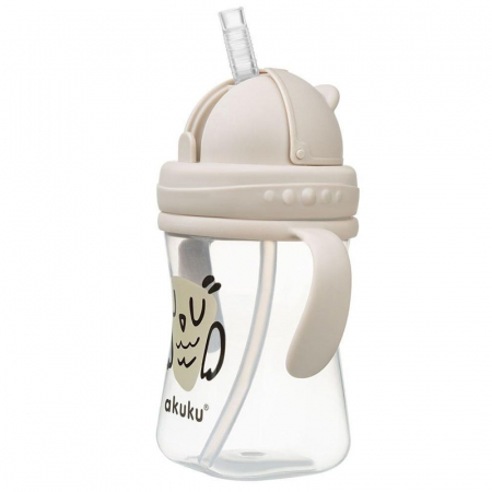 Cana cu pai din silicon 300 ml Akuku A0204, Bej [1]