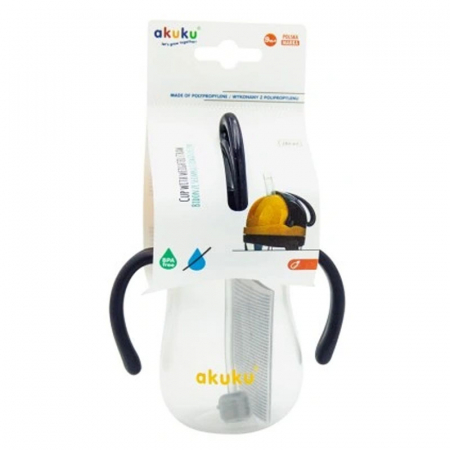 Cana cu pai din silicon si supapa mobila 280 ml Akuku A0165, Transparent [2]