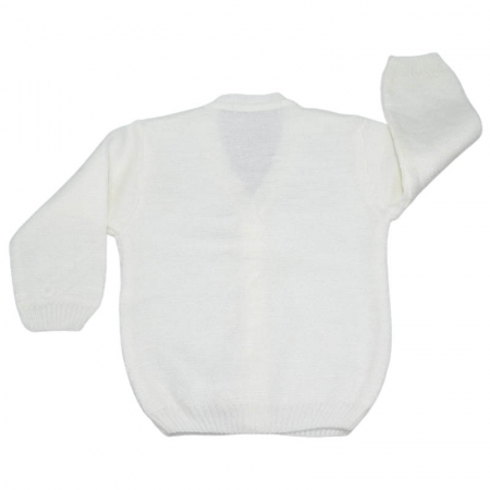 Cardigan cu maneca lunga pentru baieti Mini Junior CMJ-0109, Alb [1]