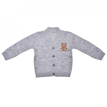 Cardigane si pulovere baieti - Cardigan cu maneca lunga, pentru baieti, Mini Junior, CRG2808G, Gri