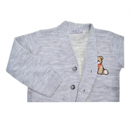 Cardigan cu maneca lunga, pentru baieti, Mini Junior, CRG2808G, Gri [1]