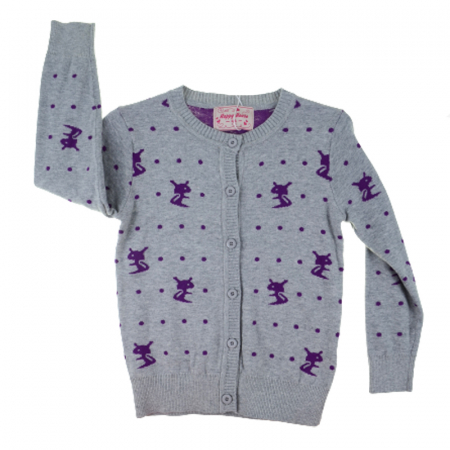 Bolero, cardigane si pulovere fete - Cardigan cu maneca lunga pentru fete Happy House BL-364-104, Gri