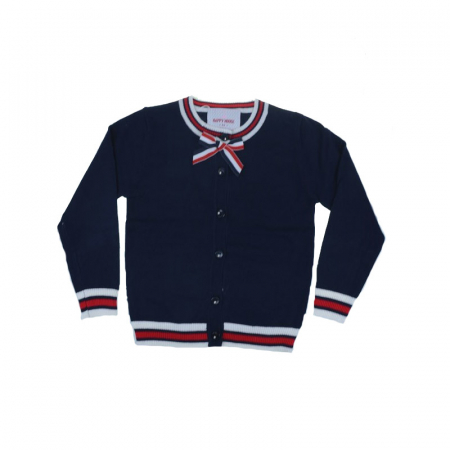 Bolero, cardigane si pulovere fete - Cardigan cu maneca lunga pentru fete Happy House BL287-116-cm, Bleumarin