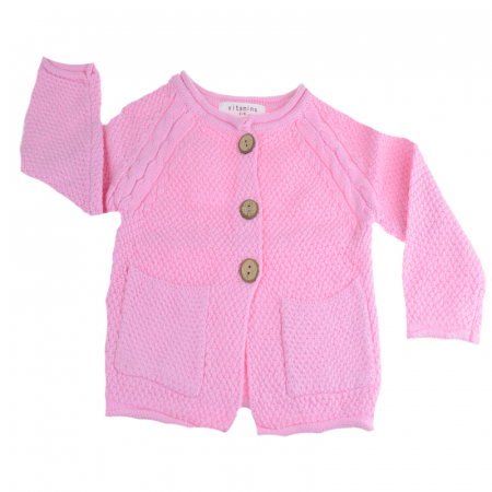Îmbrăcăminte fete - Cardigan cu maneca lunga pentru fete Vitamins BV-3-86-cm, Roz