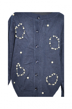 Cardigan cu maneca lunga pentru fete Happy House BL-301B-104, Bleumarin [2]