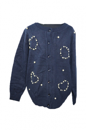 Bolero, cardigane si pulovere fete - Cardigan cu maneca lunga pentru fete Happy House BL-301B-104, Bleumarin