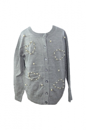 Îmbrăcăminte fete - Cardigan cu maneca lunga pentru fete Happy House BL-301G-104, Gri
