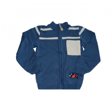 Cardigane si pulovere baieti - Cardigan cu maneca lunga pentru baieti Camiza CMZA2A-140, Albastru