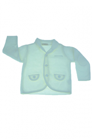 Cardigane si pulovere baieti - Cardigan cu maneca lunga pentru baieti Christopher Baby Club CBC4-80-cm, Alb