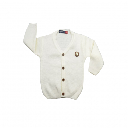 Cardigane si pulovere baieti - Cardigan cu maneca lunga pentru baieti Mini Junior 60-80C_62 cm, Crem