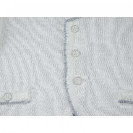 Cardigan maneca lunga pentru baieti NN MAR2-A2, Alb, 62 [2]